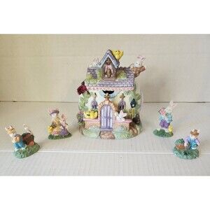 Easter House With Figures Vintage